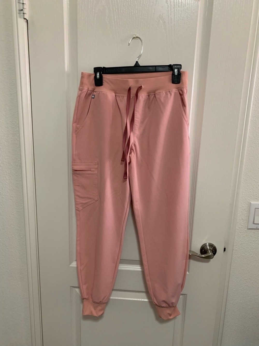 Figs Pink Cargo Joggers with Drawstring